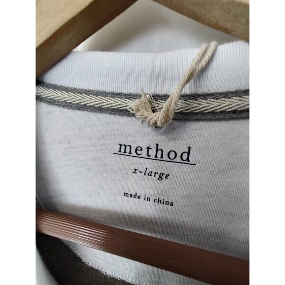 Method Men's X-Large Heather Brown Cotton Blend Henley Shirt Long Sleeve - Picture 5 of 11